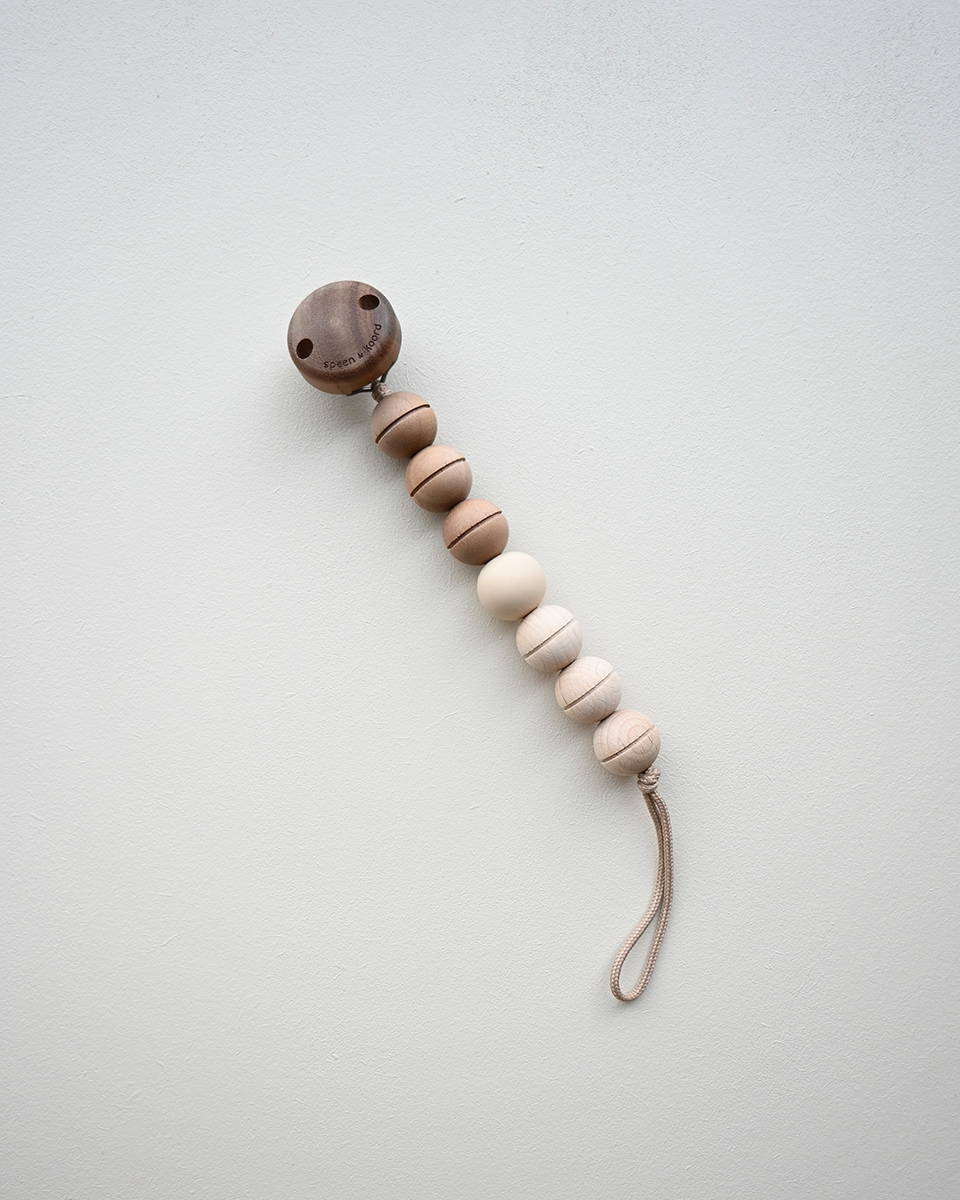 pacifier clip dani - duo wood - walnut
