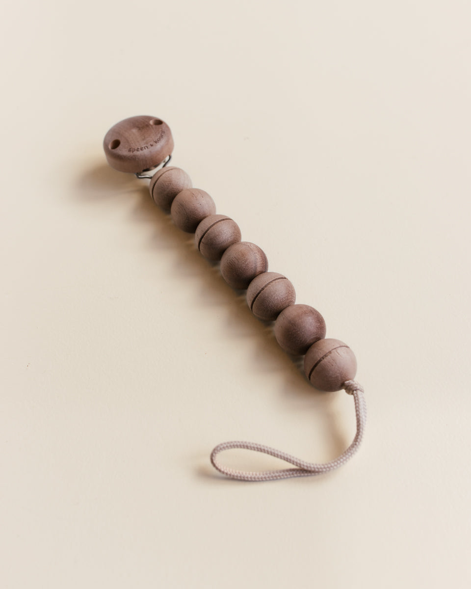 pacifier clip - onno - walnut