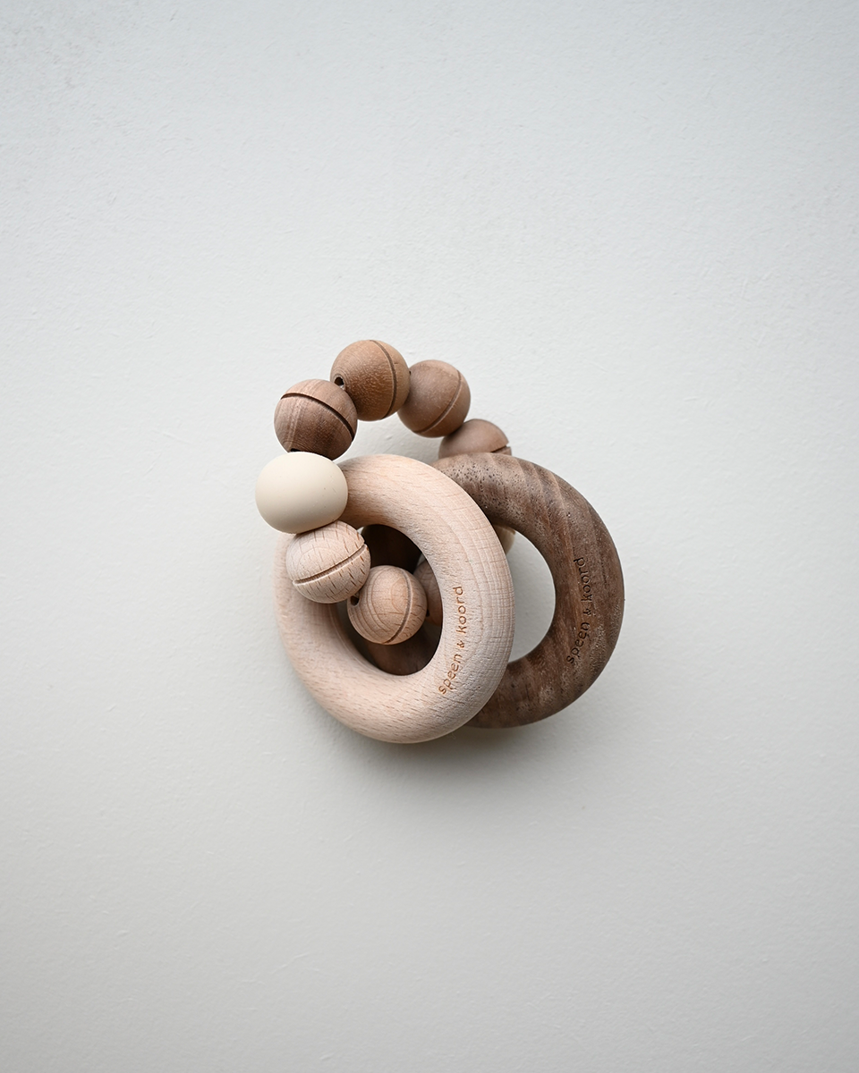 teething ring frankie - duo wood