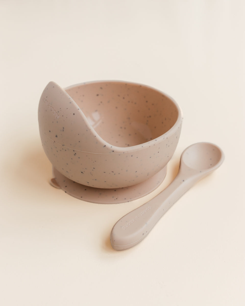 bowl + spoon set - speckled sand #kleur_speckled-sand