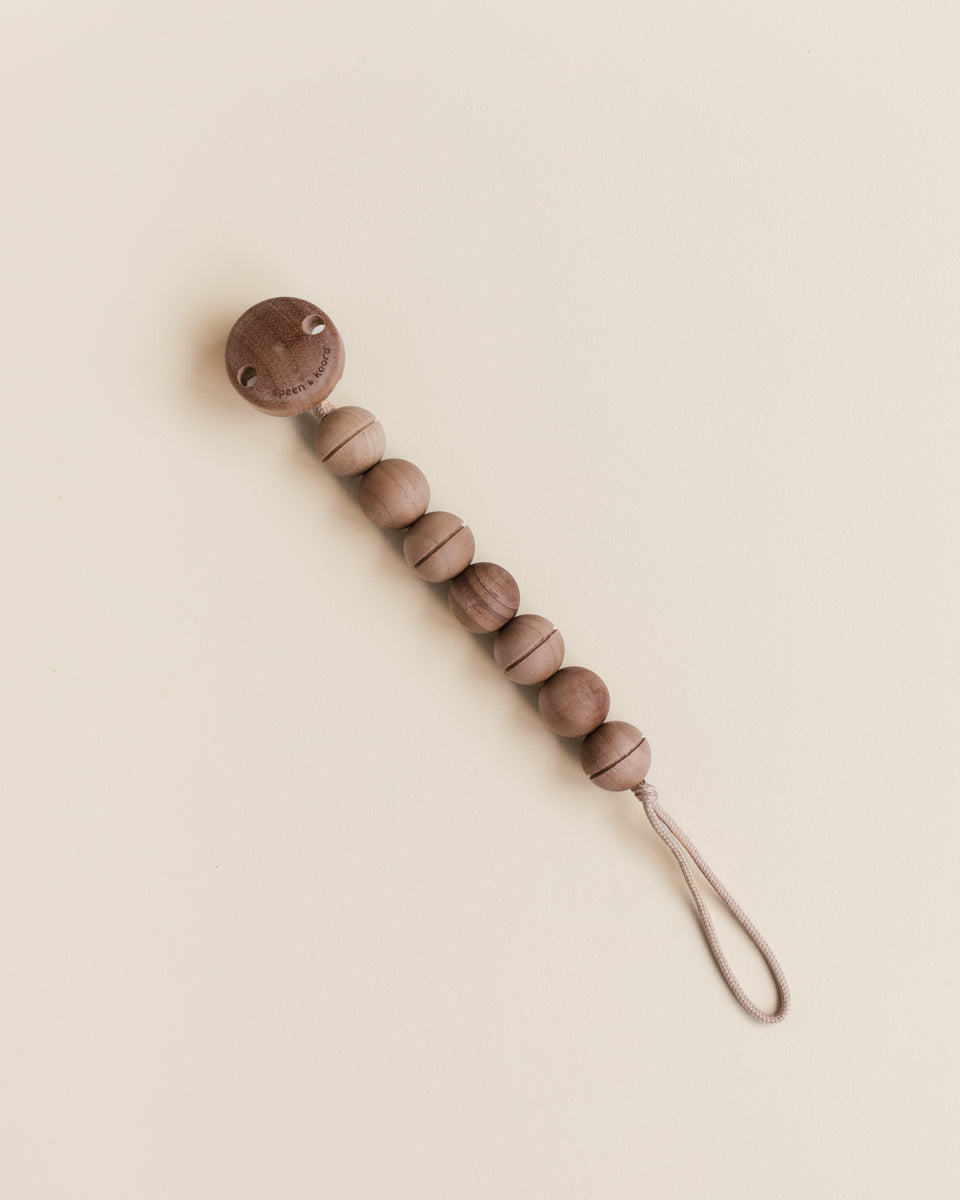 pacifier clip - onno - walnut