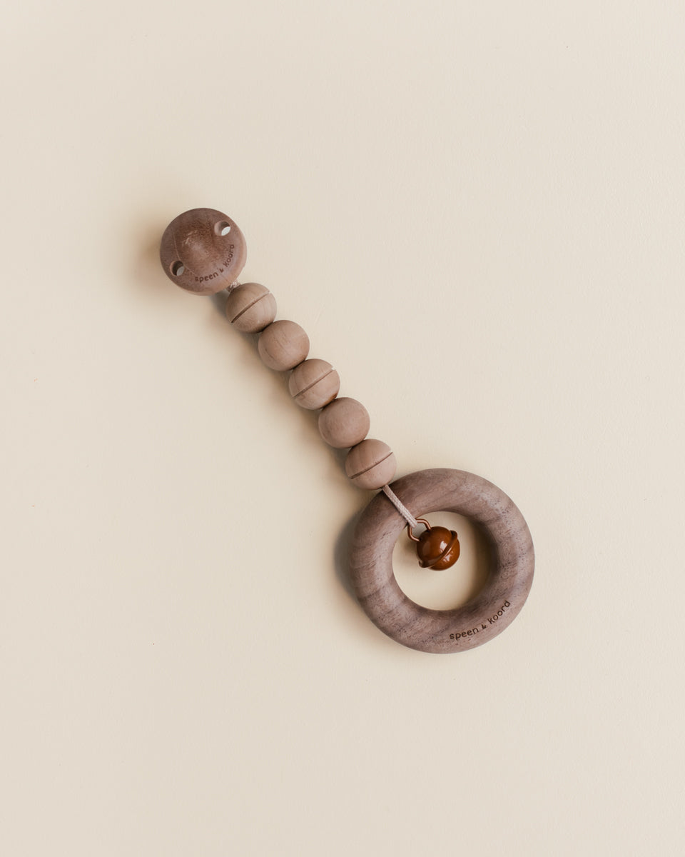 stroller hanger puck - walnut