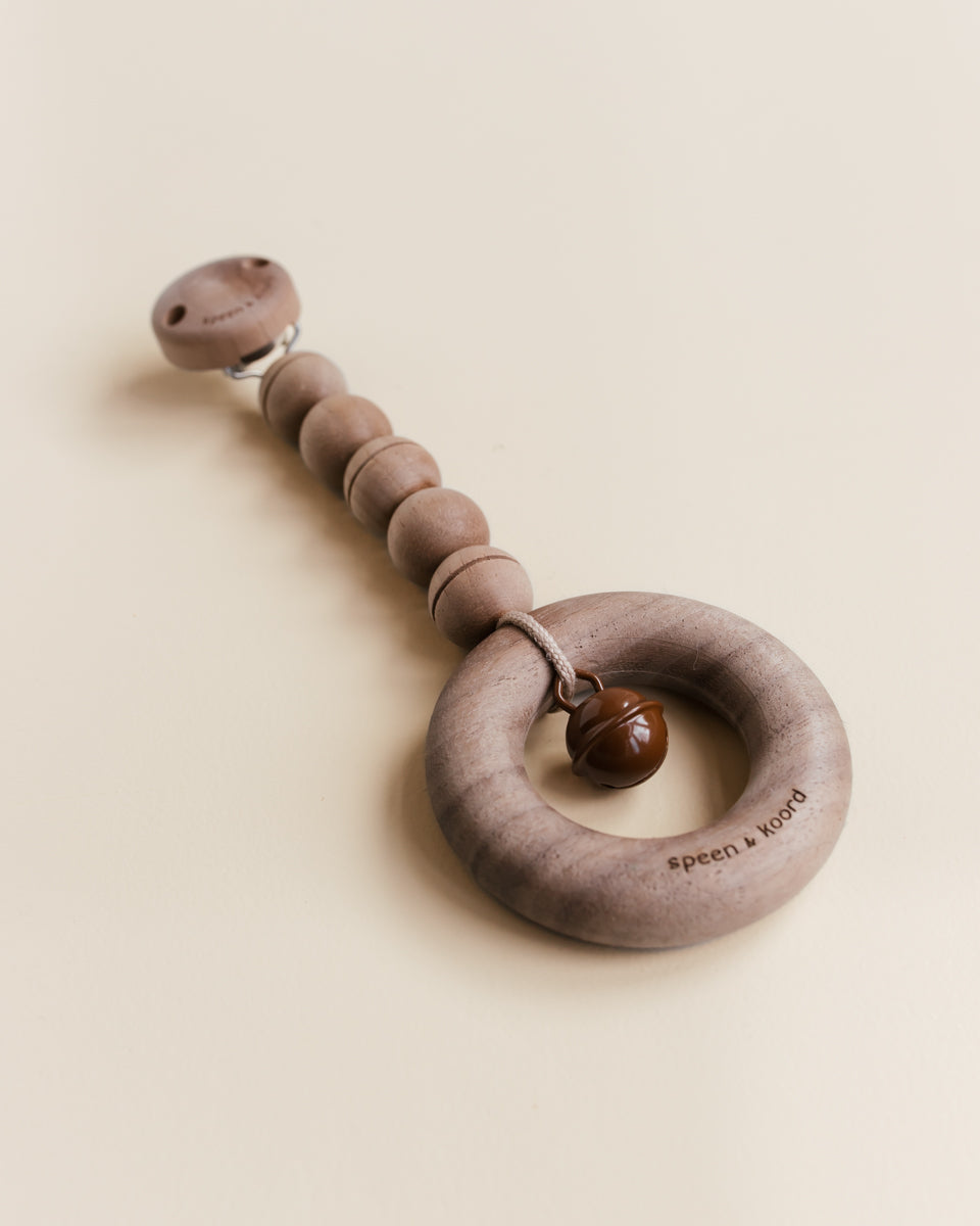 stroller hanger puck - walnut